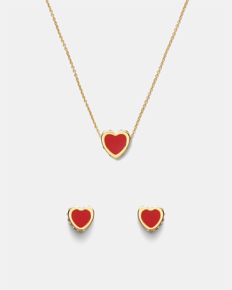 Lover Heart Earrings And Necklace Set