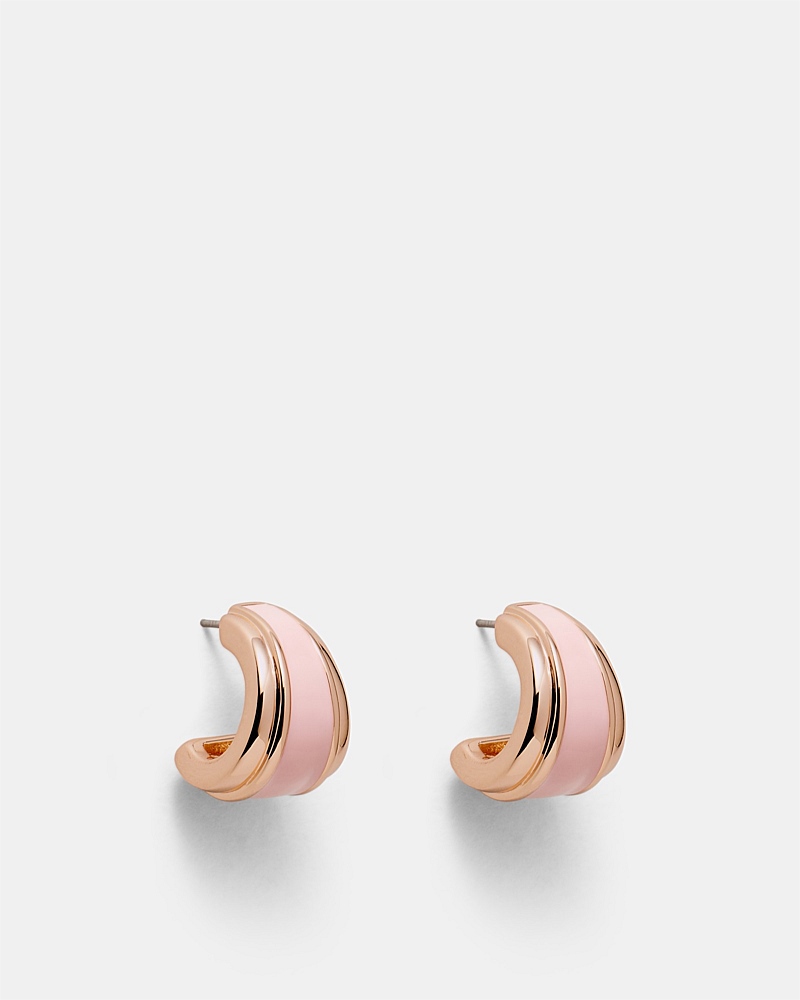 Mini Enamel Hoop Earrings