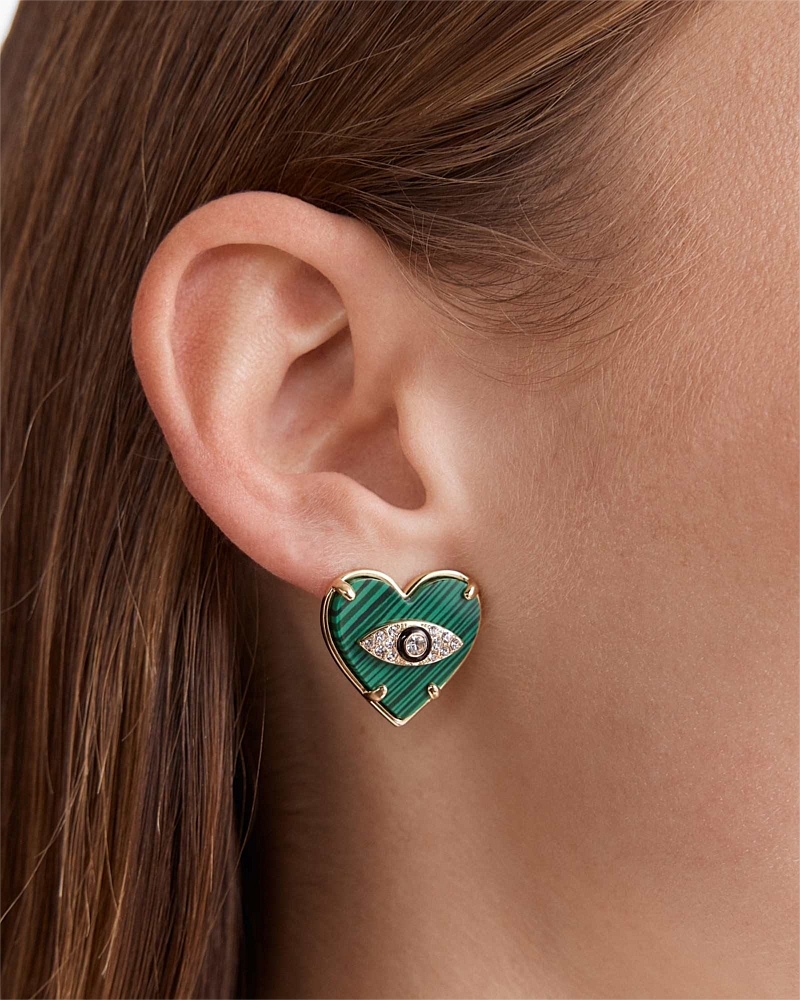 Emotional Heart Stud Earrings