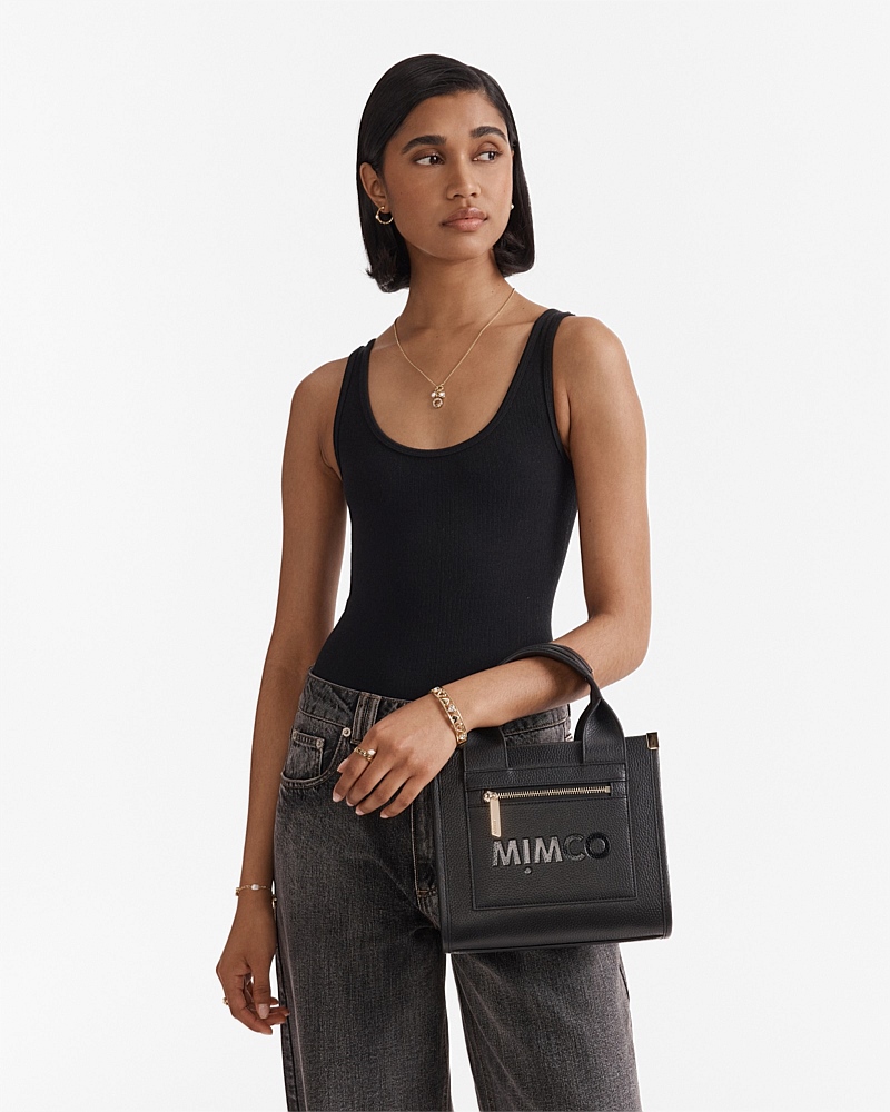 Patch Leather Mini Tote Bag