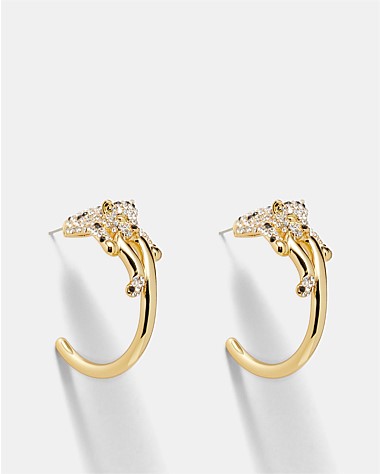 Some Hot Stuff Pave Jaguar Hoop Earrings