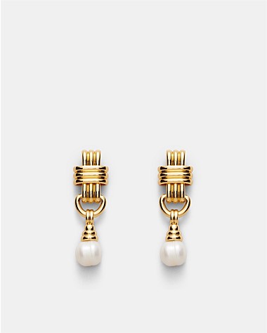 Ice & A Slice Pearl Drop Earrings