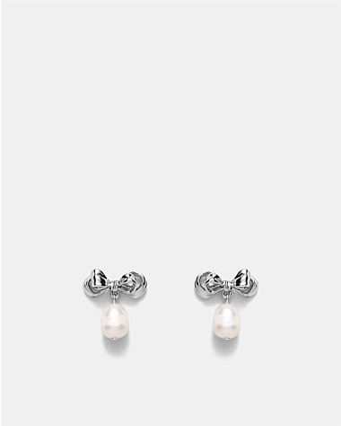 Darcys Bow Pearl Earrings