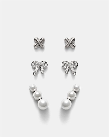 Bow Stud Earrings Set