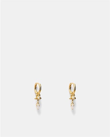 Asteria Charm Hoop Earrings