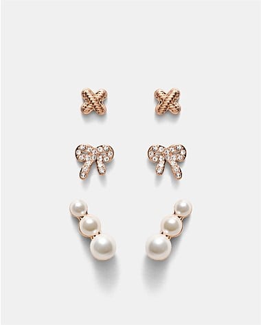 Bow Stud Earrings Set