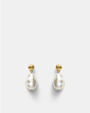Gilded Pearl Drop Earrings