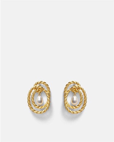 Twine Pearl Stud Earrings