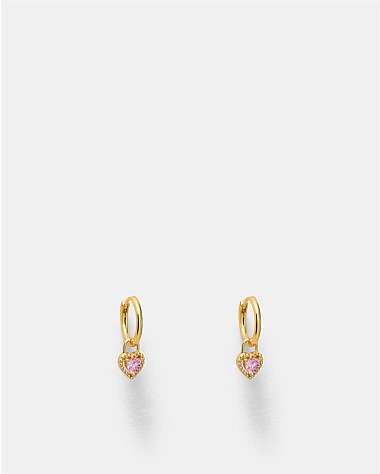 Amour Charm Hoop Earrings