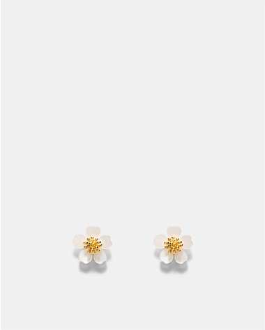 Resin Flower Stud Earrings