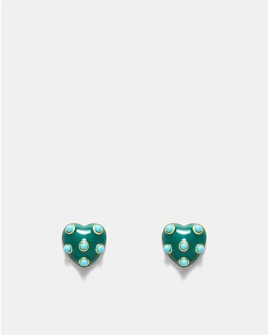 Polka Heart Stud Earrings