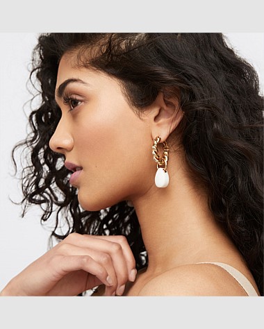 VENICE CHARM HOOP EARRINGS