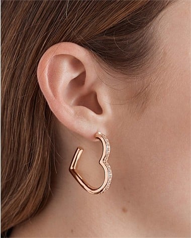 Chain Of Hearts Hoop Earrings