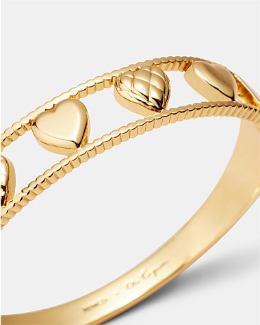 Paris Heart Hinged Bangle