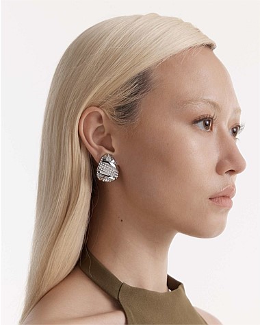 Studio 54 Pave Clip On Earrings