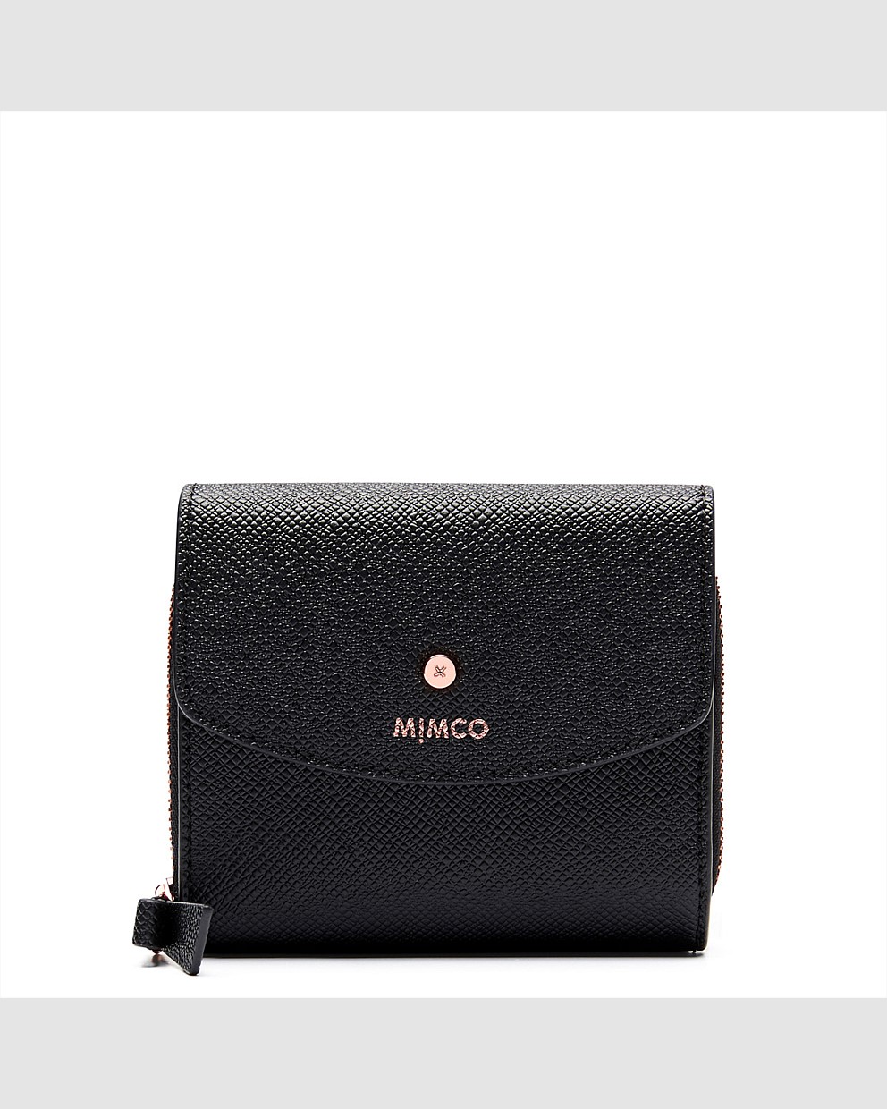 Black Rose Gold Sublime Small Zip Wallet Sale Mimco
