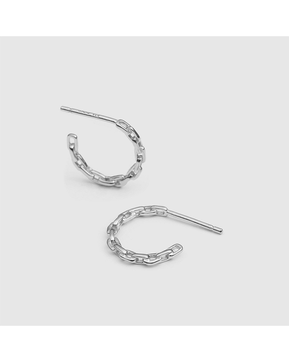 link sterling silver chain hoop earrings
