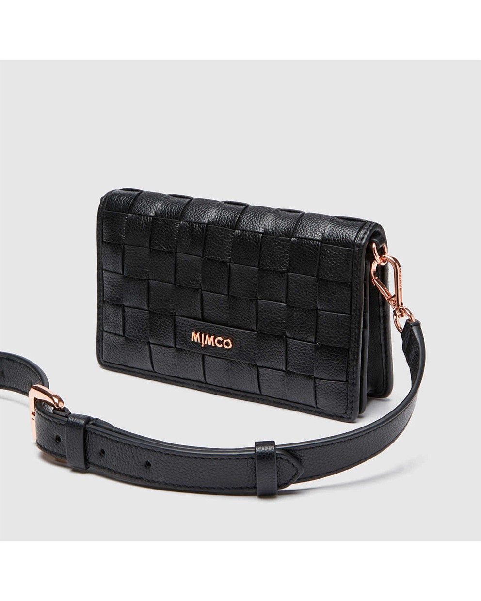 Black Rose Gold Believer Wallet Cross Body Bag Crossbody Bags Mimco