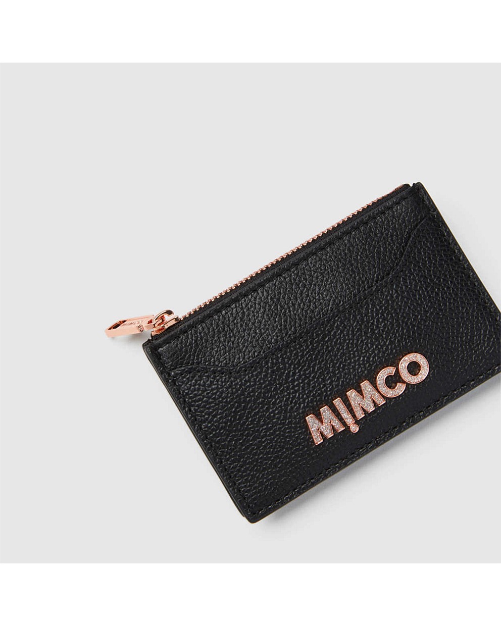 Black Rose Gold Shine Card Wallet Card Holders Mimco
