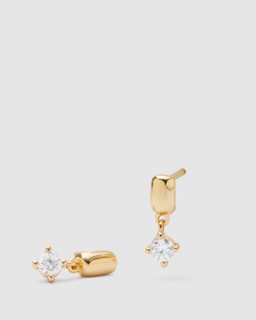 Shimmer Drop Sterling Silver Stud Earrings