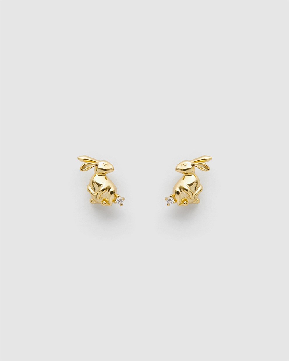 Ruby Rabbit Stud Earrings