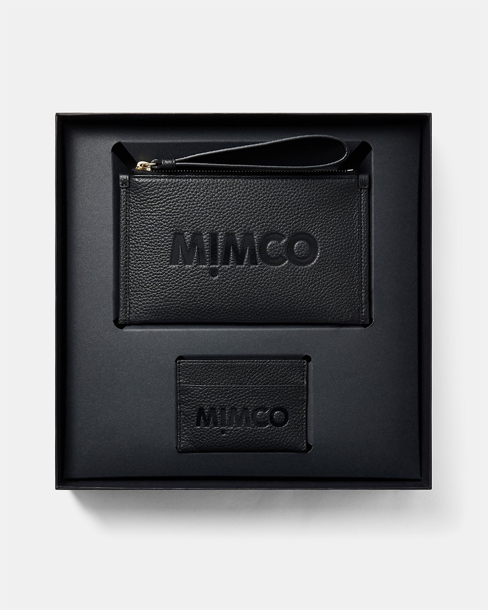 Black Light Gold Patch Leather Gift Set - Card Holders | Mimco