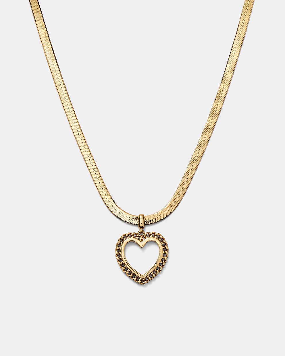 Chained Heart Choker Necklace