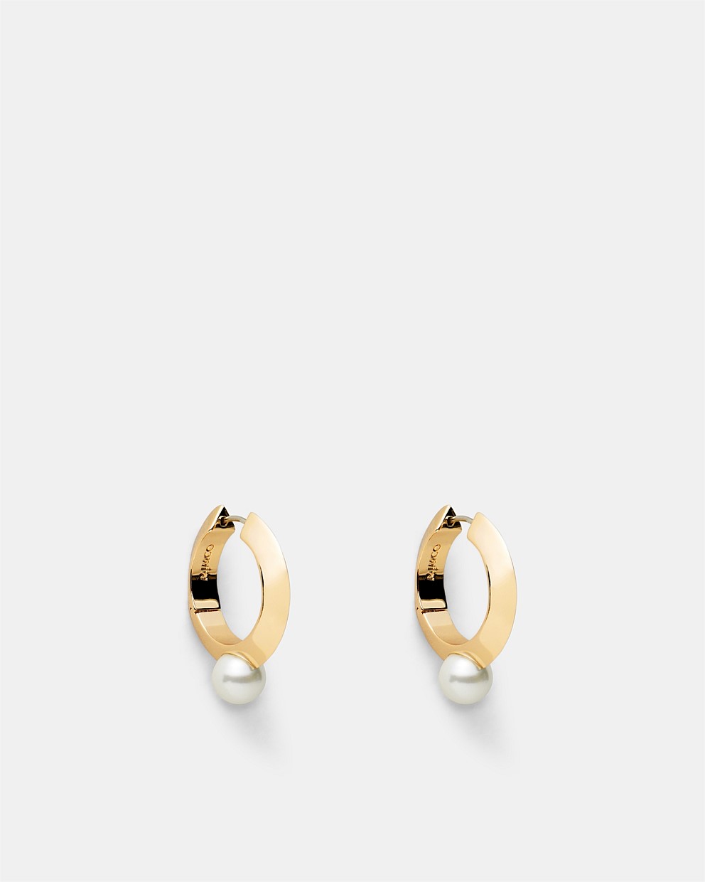 The Edge Pearl Huggie Hoop Earrings