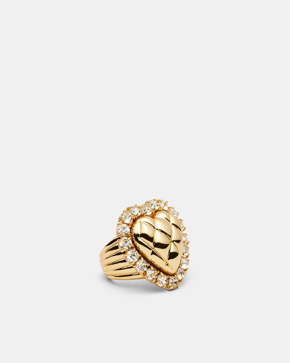 Paris Quilted Heart Cocktail Ring