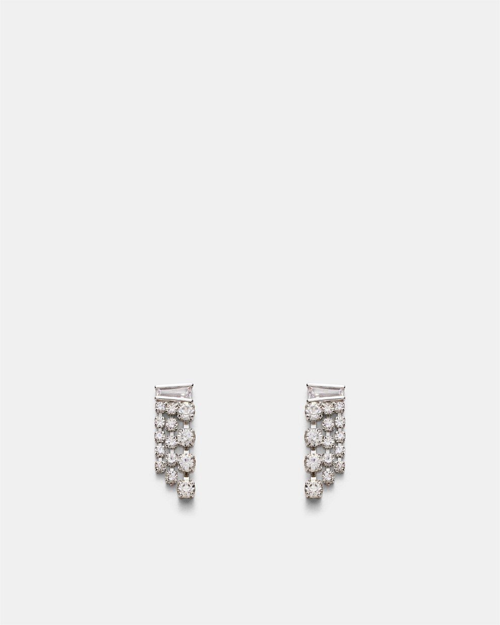 Crystalline Mini Fringe Stud Earrings