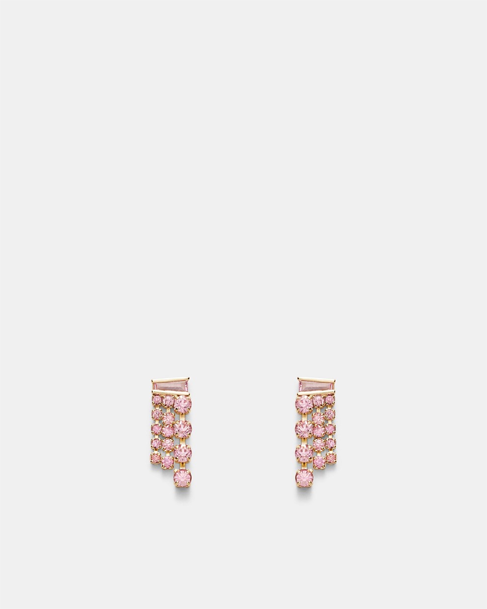 Crystalline Mini Fringe Stud Earrings