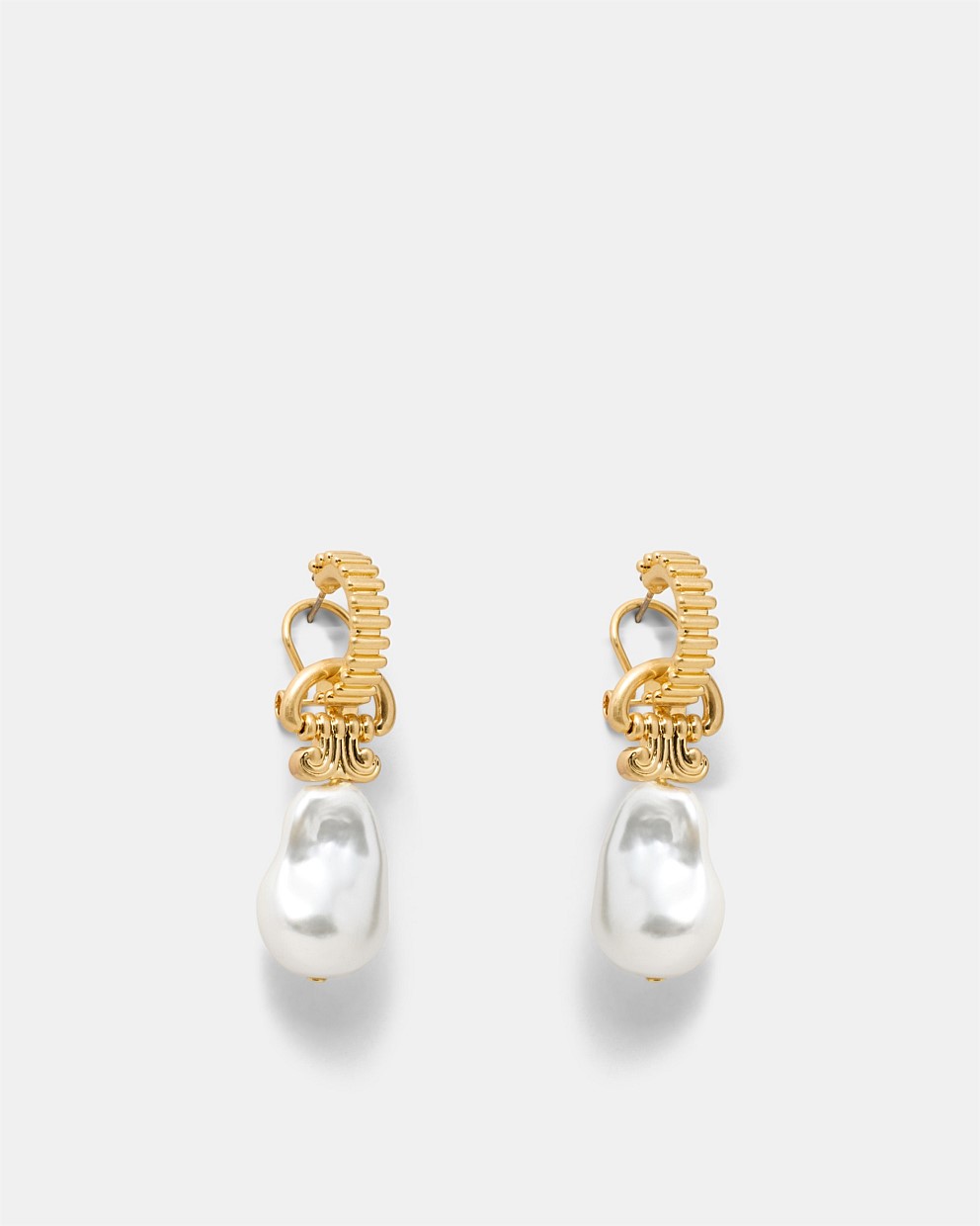 Goddess Pearl Hoop Earrings