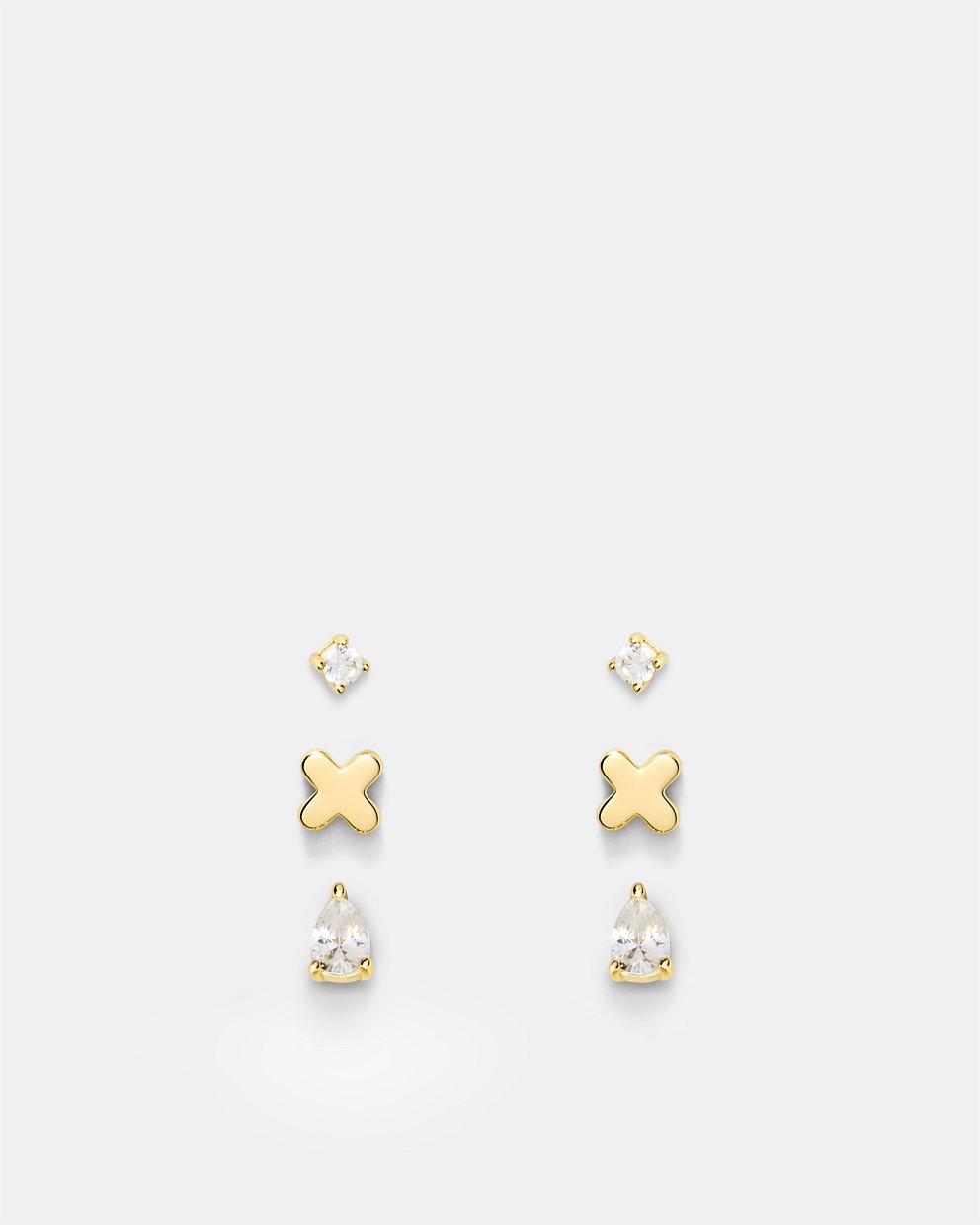Cubic Zirconia Stud Earrings Set