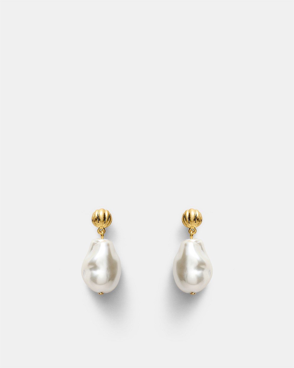 Gilded Pearl Drop Earrings