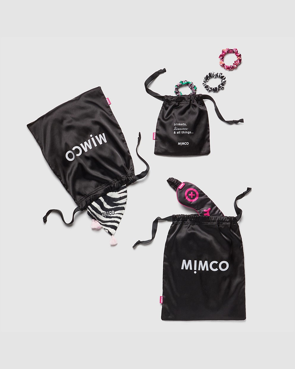 Black VOYAGE POUCH TRIO Travel Accessories Mimco