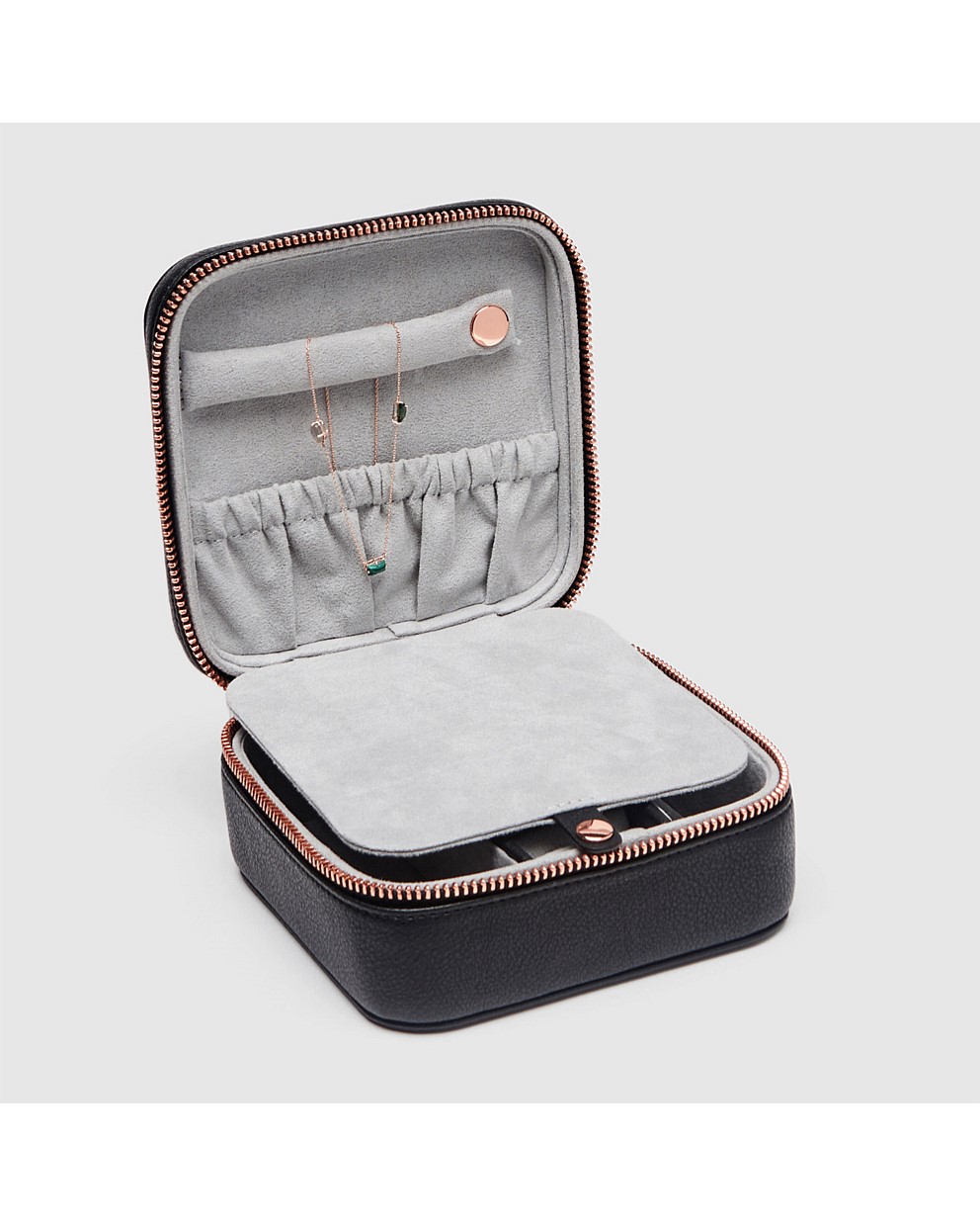 Black Rose Gold Classico Jewellery Cube Case - Jewellery | Mimco