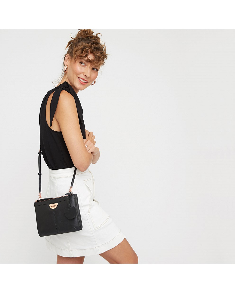 Black Rose Gold Gala Vegan Cross Body Bag Crossbody Bags Mimco