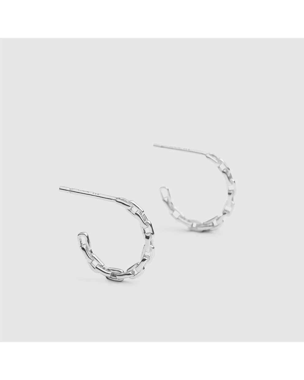 link sterling silver chain hoop earrings