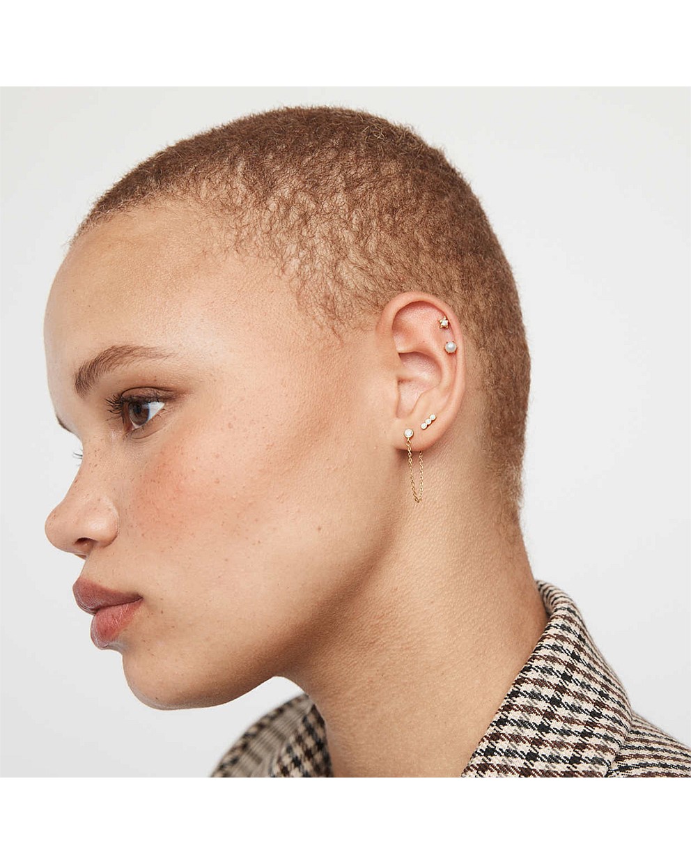 Gleaming Sterling Silver Single Stud Earring