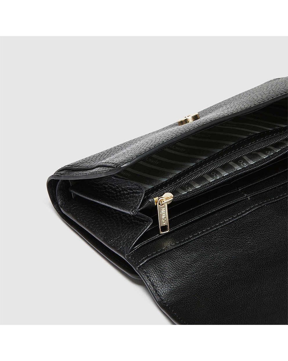 Black Light Gold Animalia Extra Large Wallet Wallets Mimco