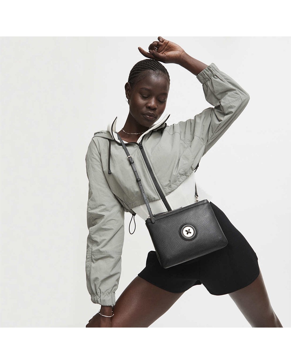 Black Silver MimMazing Duo Cross Body Bag Crossbody Bags Mimco