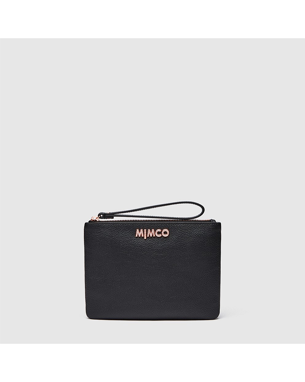 Black Rose Gold Shine Medium Pouch Pouches Mimco