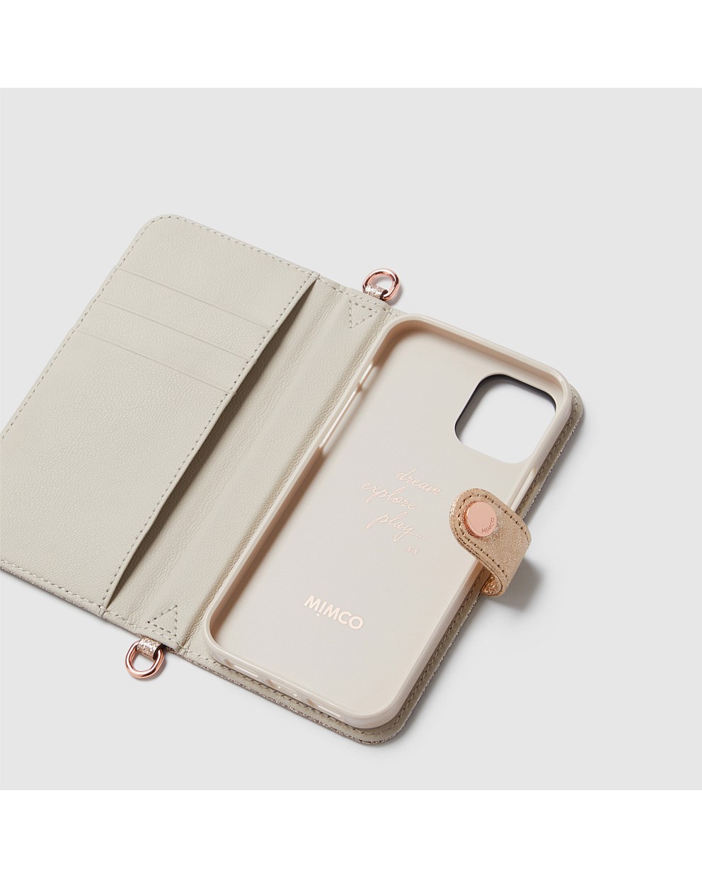 Light Gold Classico Flip Case Cross Body Bag For Iphone 1212 Pro