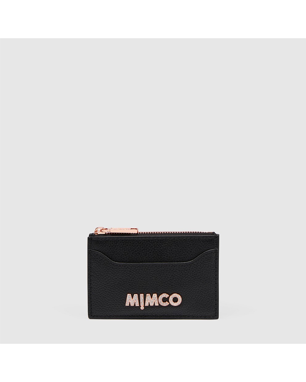 Black Rose Gold Shine Card Wallet Card Holders Mimco