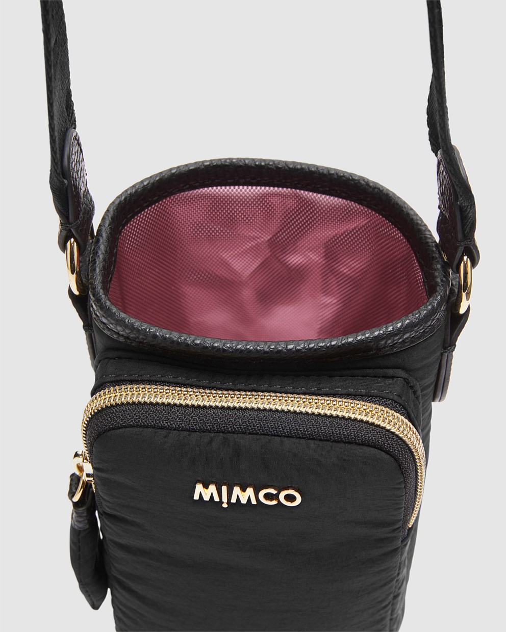 Black Light Gold Flight Drink Crossbody Bag Crossbody Bags Mimco