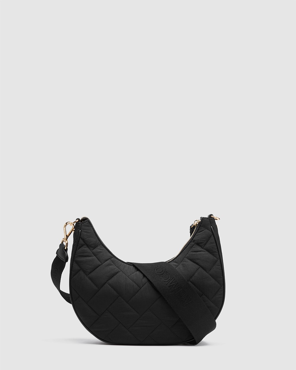 Black Light Gold Classico Crescent Vegan Crossbody Bag Crossbody Bags