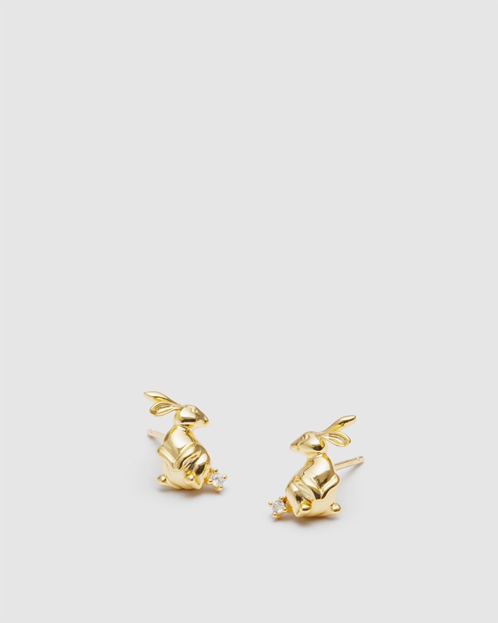 Ruby Rabbit Stud Earrings