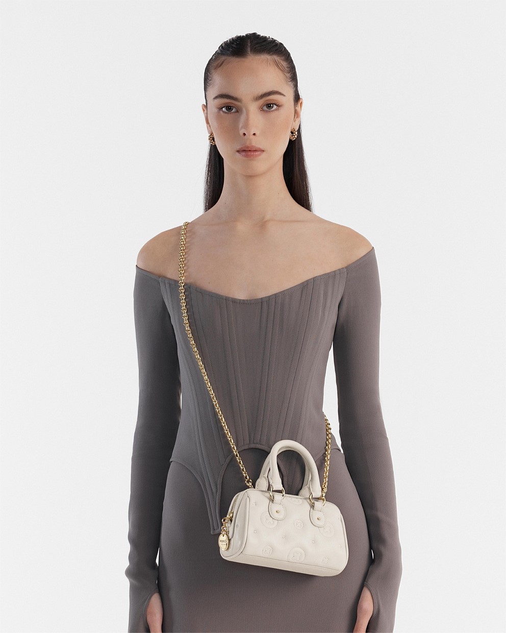 Flashback Leather Mini Bowler Crossbody Bag