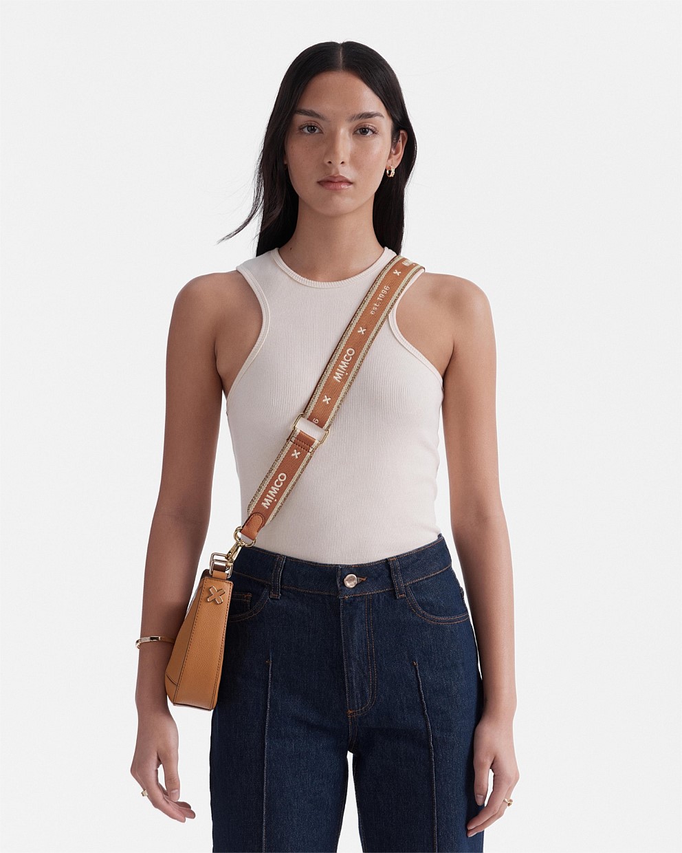 Caramel Mim 96 Webbing Bag Strap - Crossbody Bag Straps | Mimco