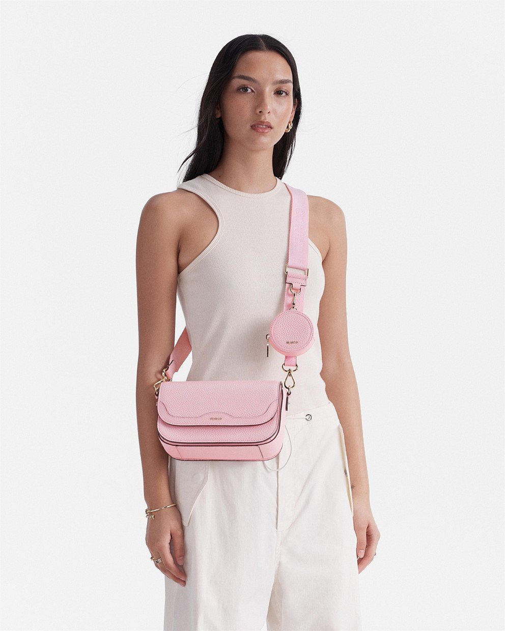 Sweet Pink Jett Concertina Crossbody Bag Crossbody Bags Mimco